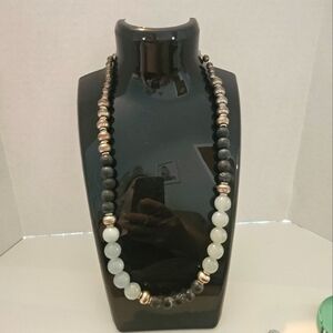 Beaded Necklace with Silver Accents